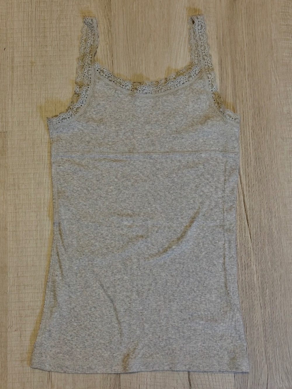 Girls Gray Tank Top Y2K Style Lace Tank Ribbed Cherokee Size XL 14-16 Basics
